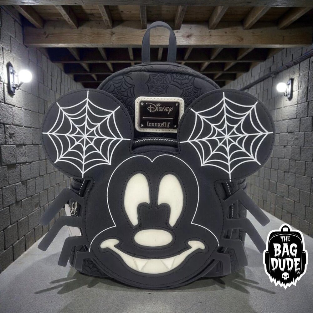 Loungefly Vault Disney Spider Mickey Glow In The Dark Mini Backpack
